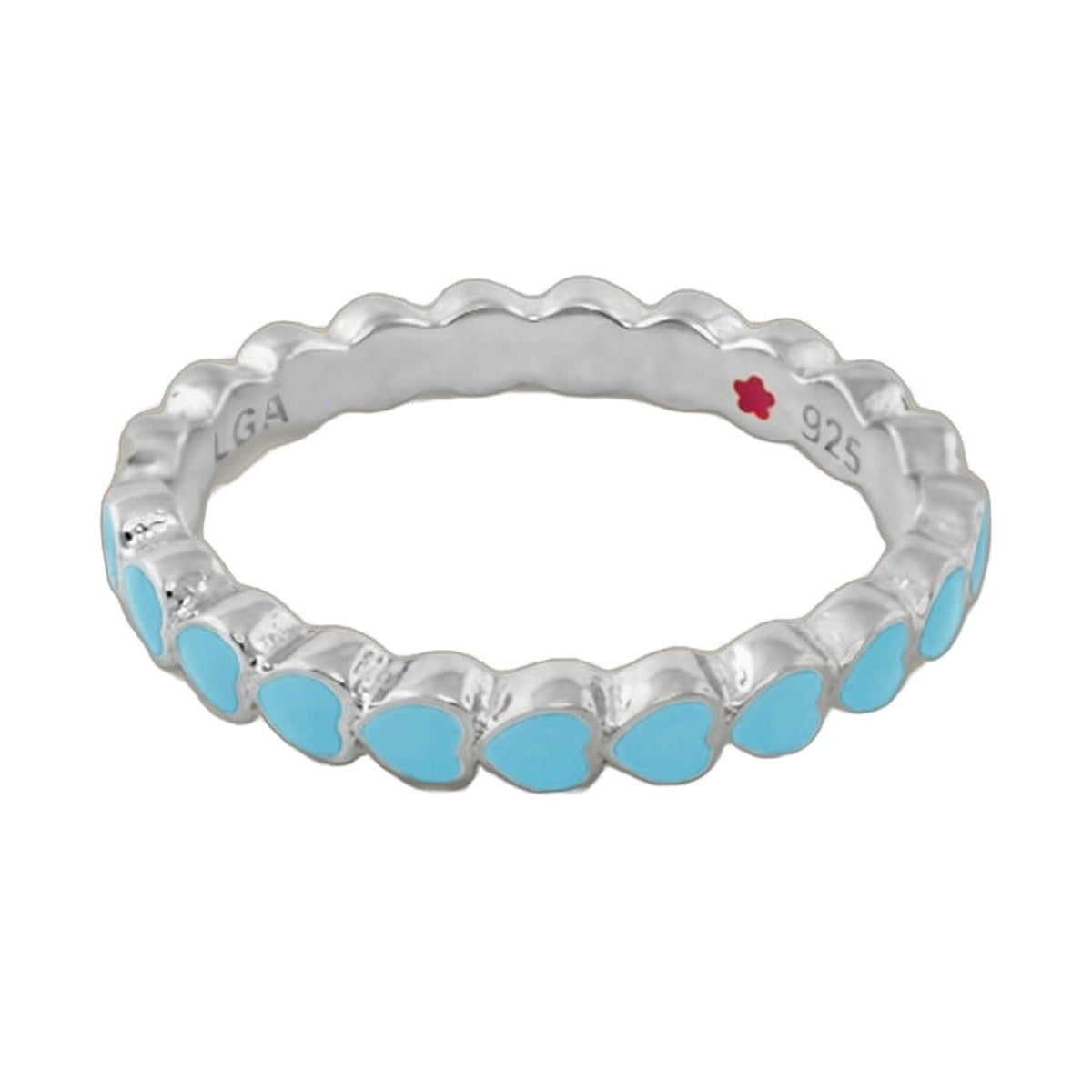 Layers of Love Stackable Ring — Enamel Heart Row