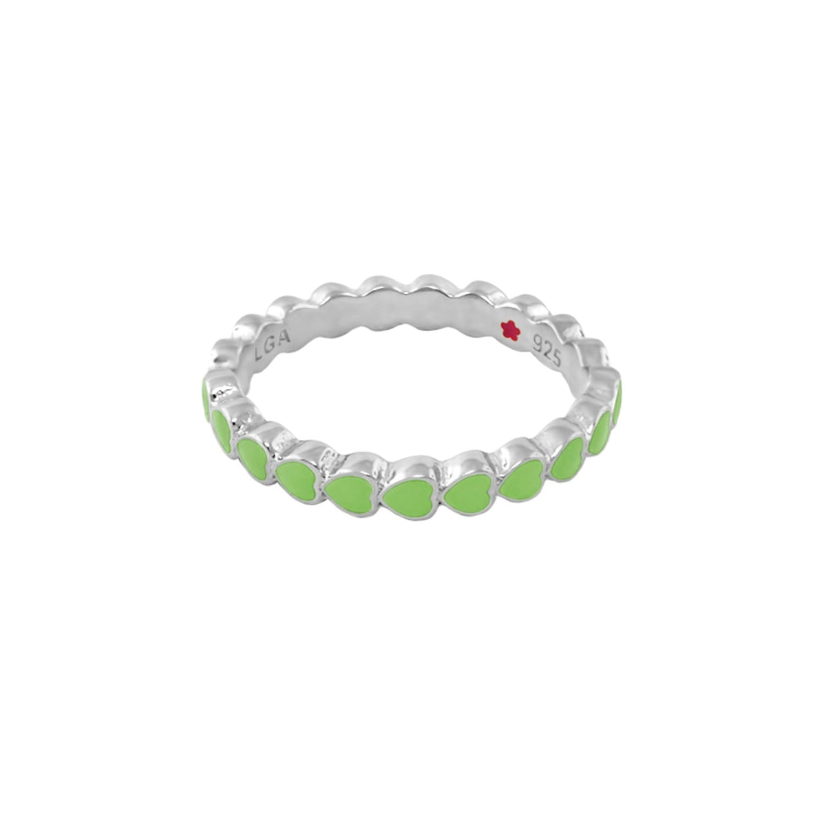 Layers of Love Stackable Ring — Enamel Heart Row