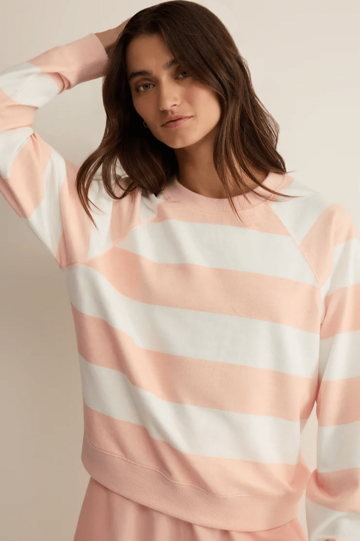 SALDANA STRIPE SWEATSHIRT by z supply at Shirley Shoppe