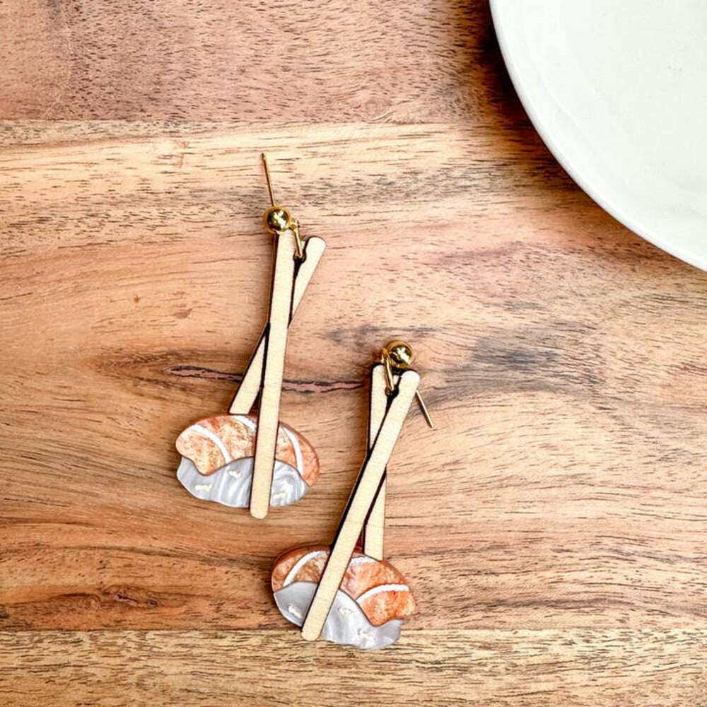 Salmon Sushi Acrylic Earrings