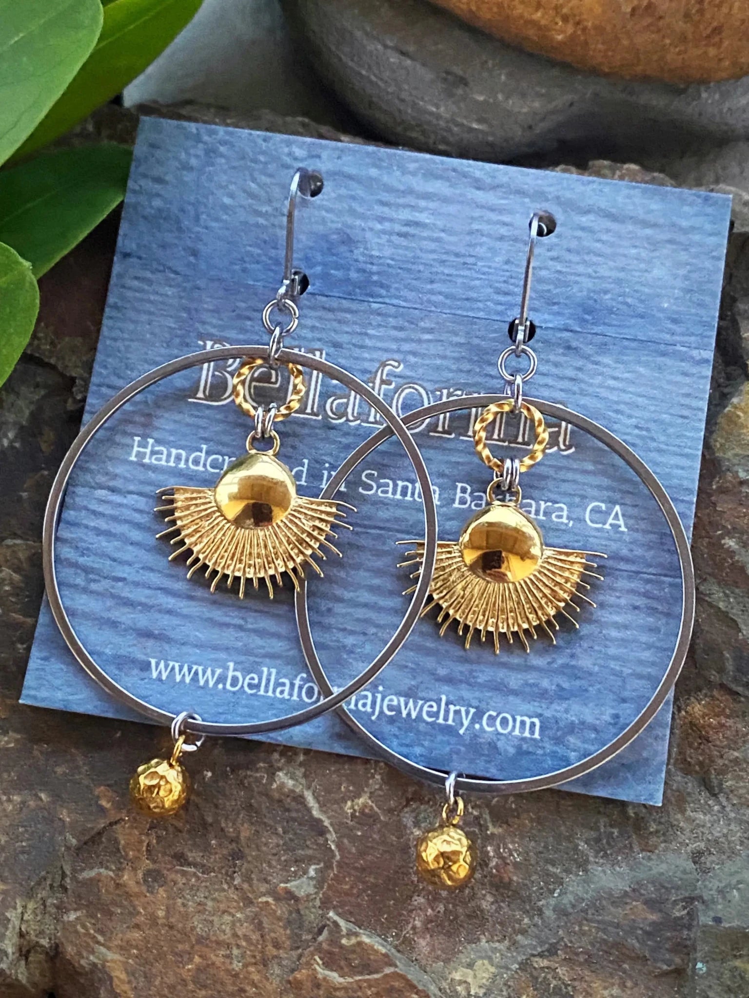 SAMALA SUN HOOPS by Bellaforma Jewelry at Shirley Shoppe