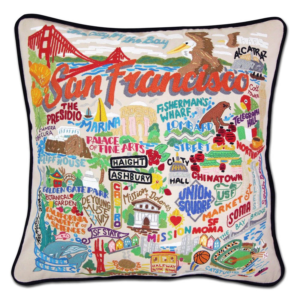 San Francisco City Hand - Embroidered Pillow by CatStudio by Quirks! at Shirley Shoppe