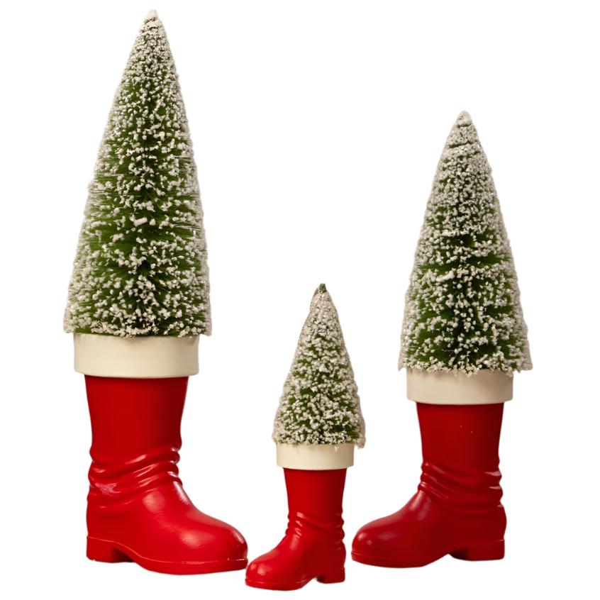 Santa Boot with Bottle Brush Tree Ornament by Quirks! at Shirley Shoppe