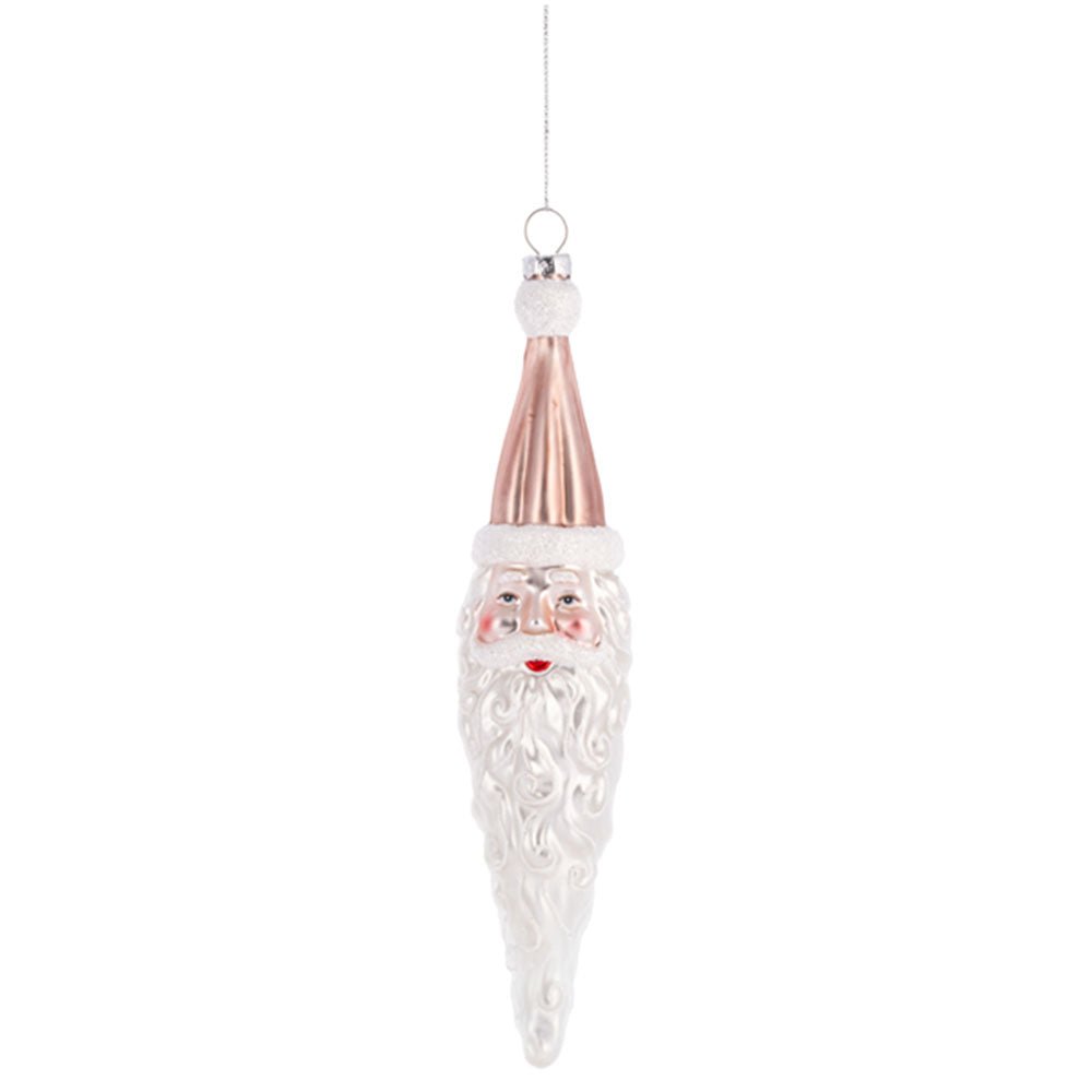Santa Icicle Blown Glass Ornament PINK by Quirks! at Shirley Shoppe