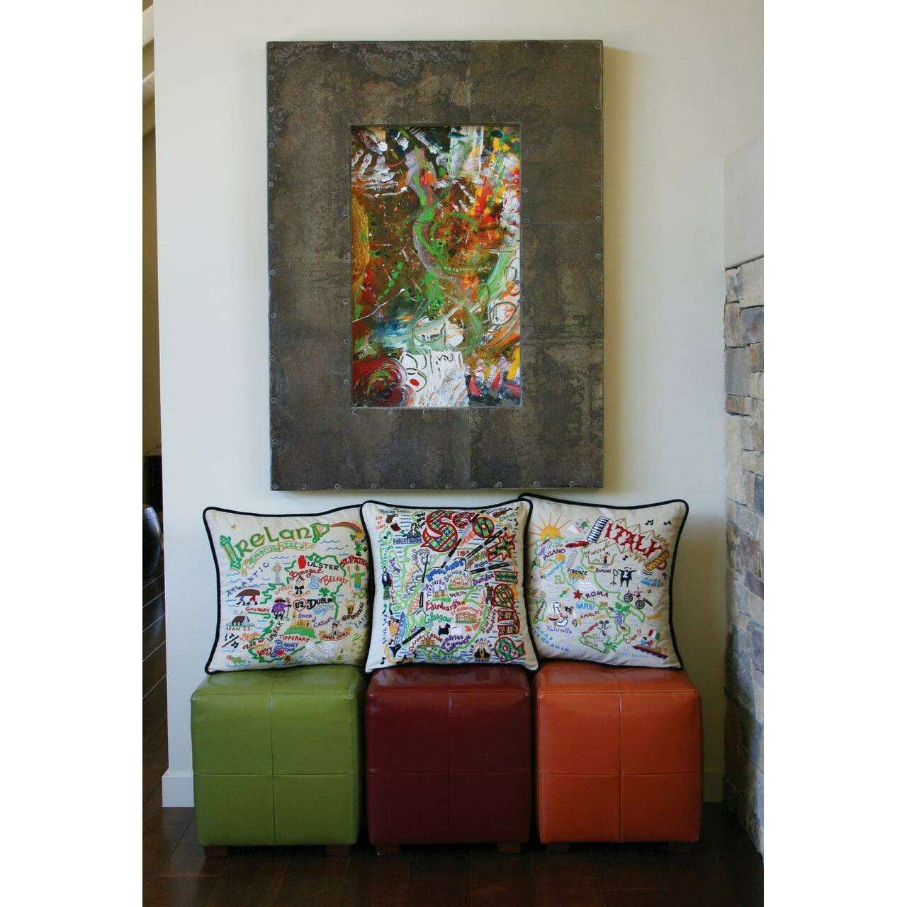 Savannah, GA Hand-Embroidered Pillow
