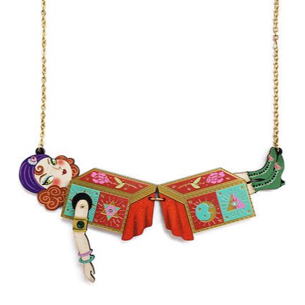 Sawing in Half Illusion Necklace by Laliblue – Retro Statement Necklace Vintage Inspired by Quirks! at Shirley Shoppe
