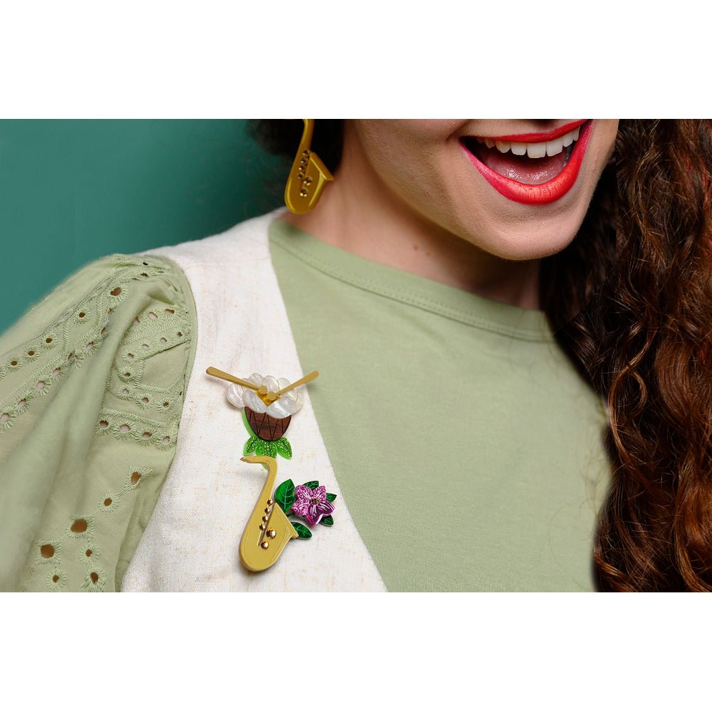 Saxophone Brooch by Laliblue by Quirks! at Shirley Shoppe