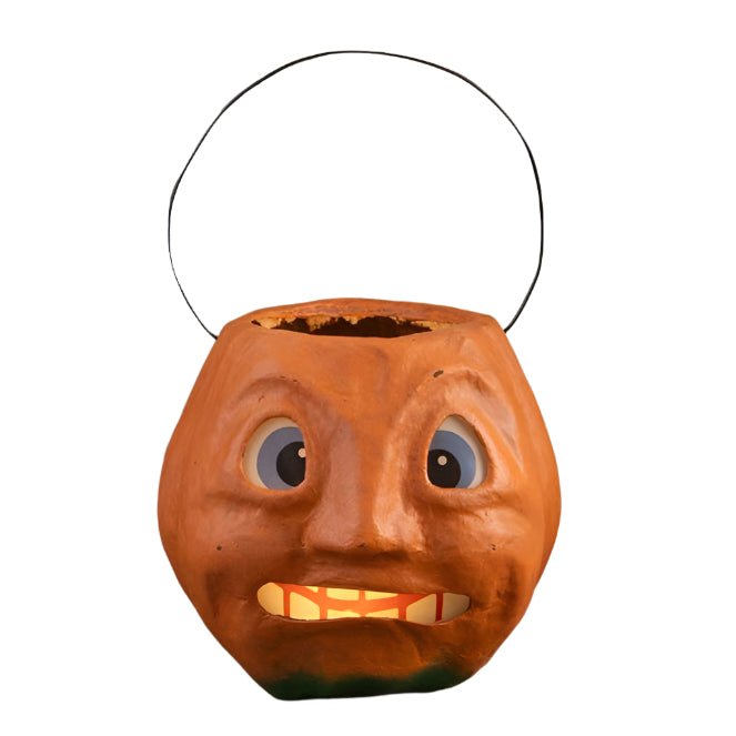 Scary Vintage Pumpkin Bucket Medium by Bethany Lowe Designs by Quirks! at Shirley Shoppe