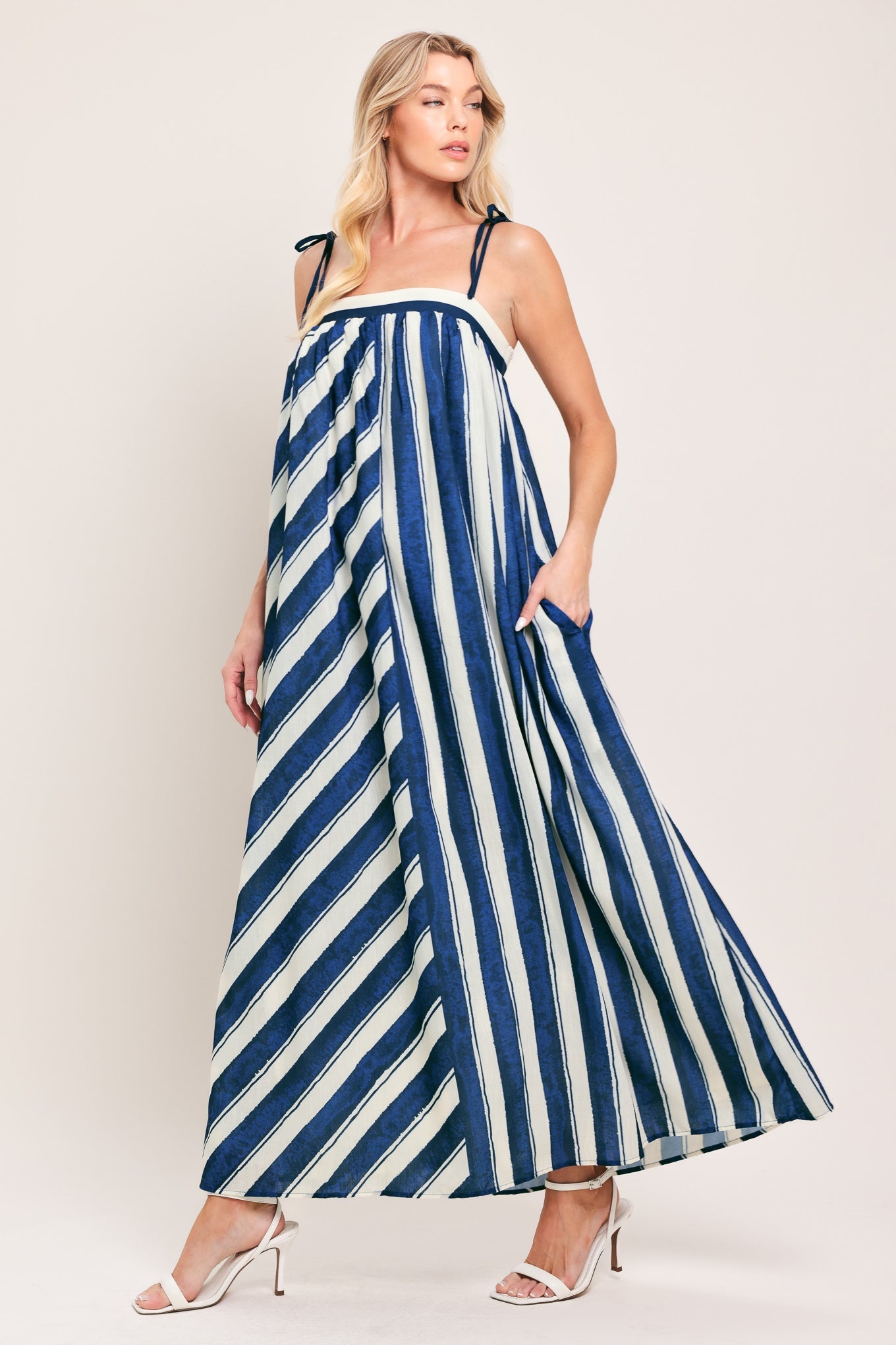 SEA RHYTHM WOVEN MAXI DRESS by Flying Tomato at Shirley Shoppe