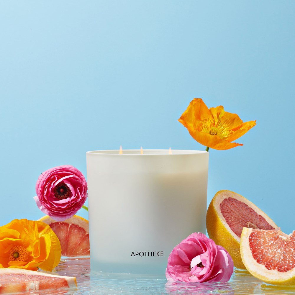 Sea Salt Grapefruit 3-Wick Candle by APOTHEKE at Shirley Shoppe