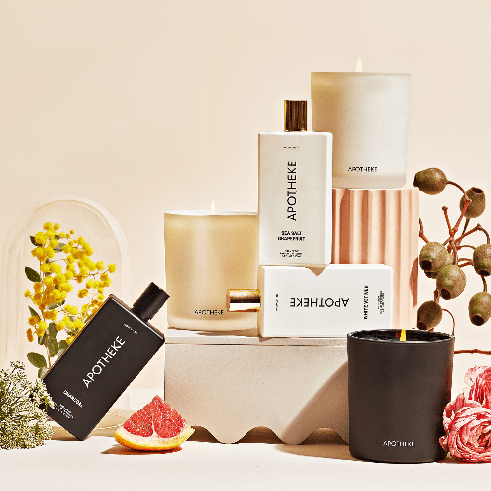 Sea Salt Grapefruit Room Spray and Classic Candle Duo by APOTHEKE at Shirley Shoppe