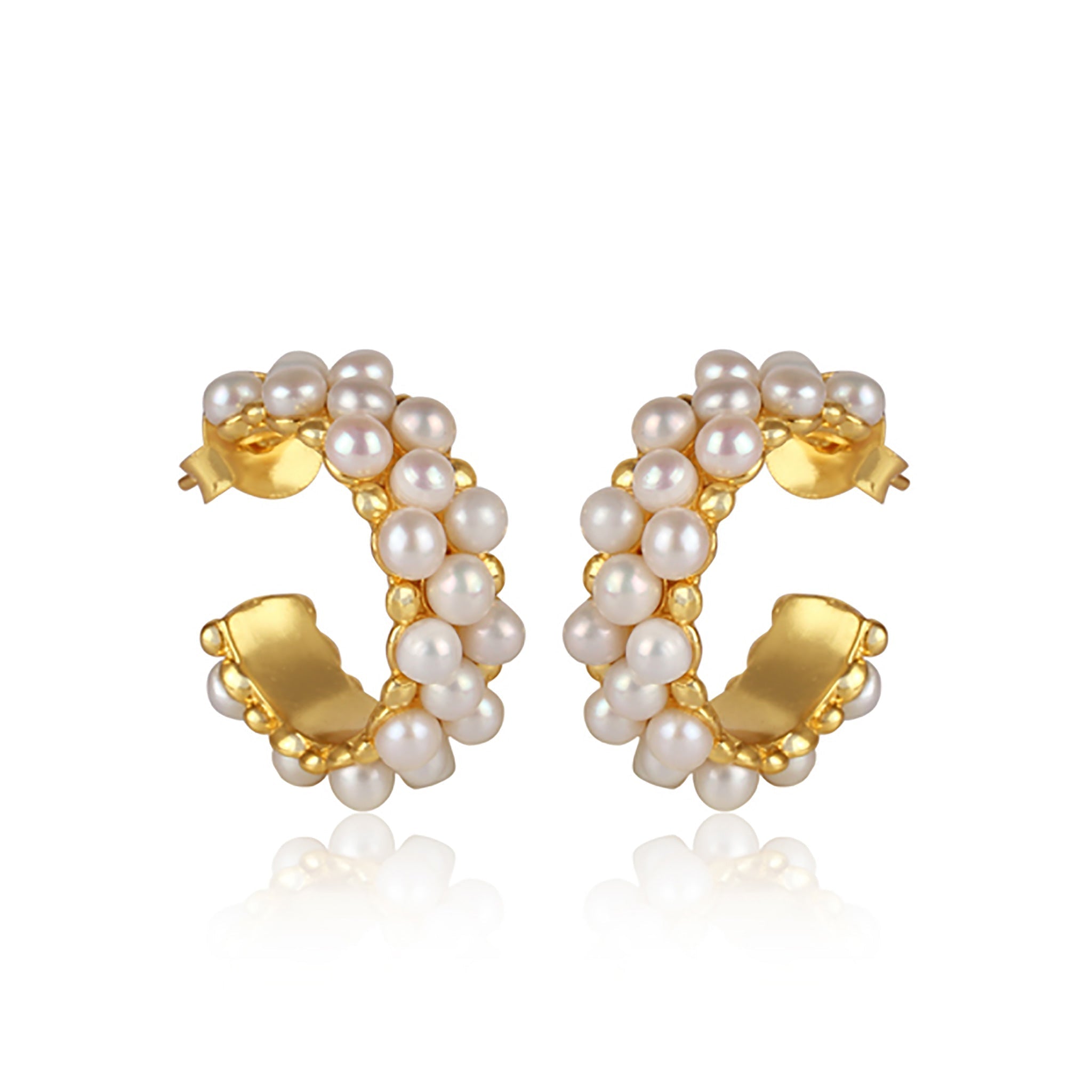 Sea Salt Hoop Earrings - Pearl by Christina Greene at Shirley Shoppe