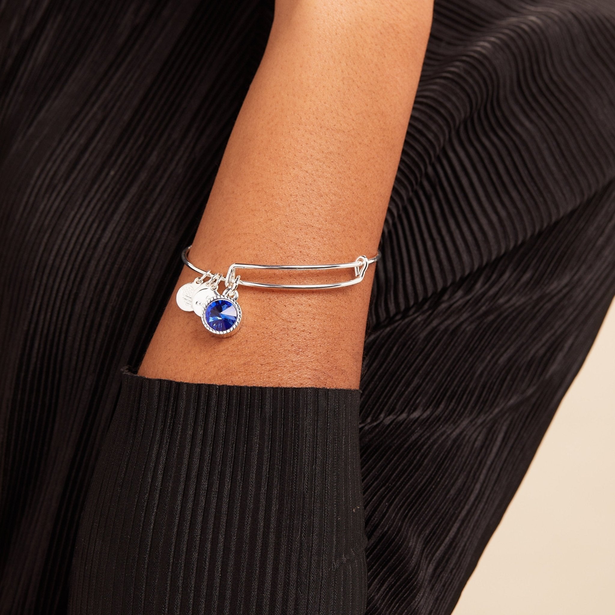 September Birthstone Charm Bangle, Sapphire by ALEX AND ANI at Shirley Shoppe