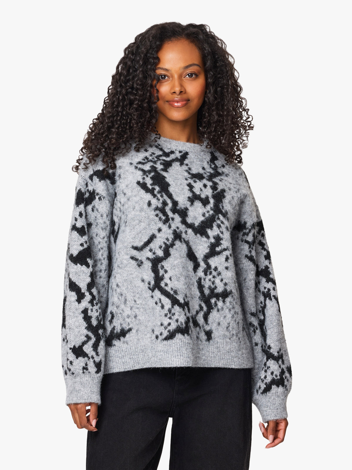 Fuzzy Python Print Sweater in Python Print