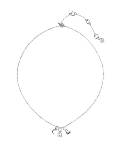 Kendra Scott Arlene Charm Necklace in Silver White CZ