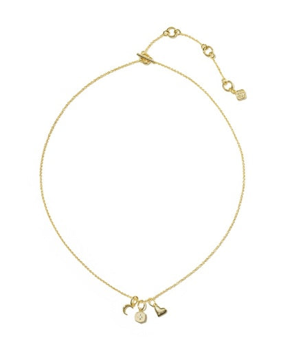 Kendra Scott Arlene Charm Necklace in Gold White CZ
