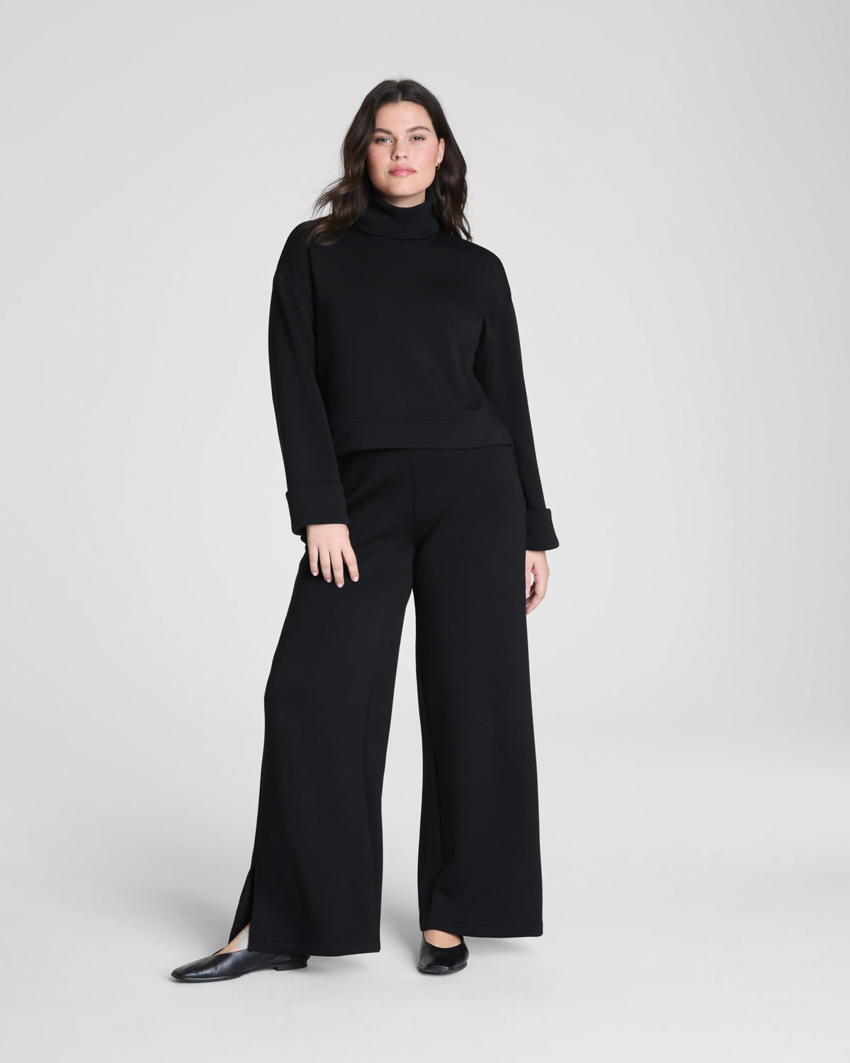 Spanx AirEssentials Cropped Turtleneck in Very Black