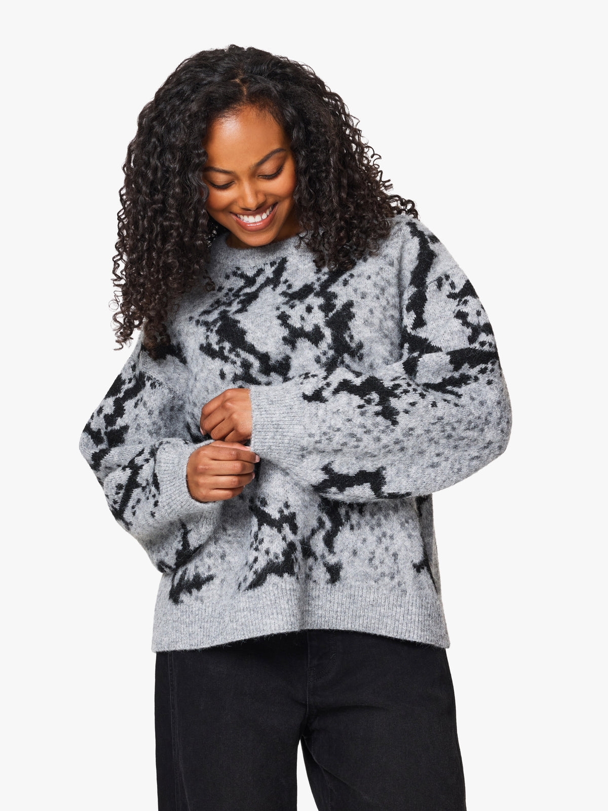 Fuzzy Python Print Sweater in Python Print