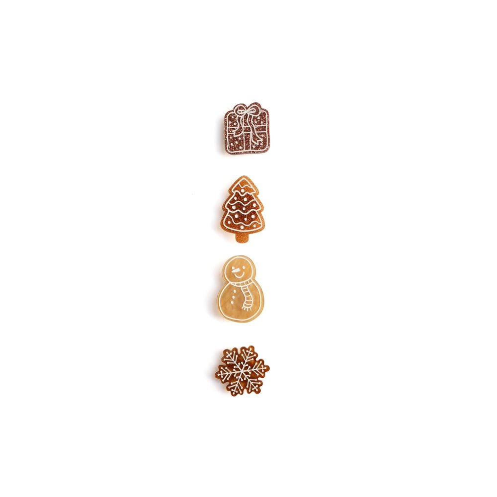 Set of 4 Gingerbread Cookie Button Covers by Laliblue by Quirks! at Shirley Shoppe