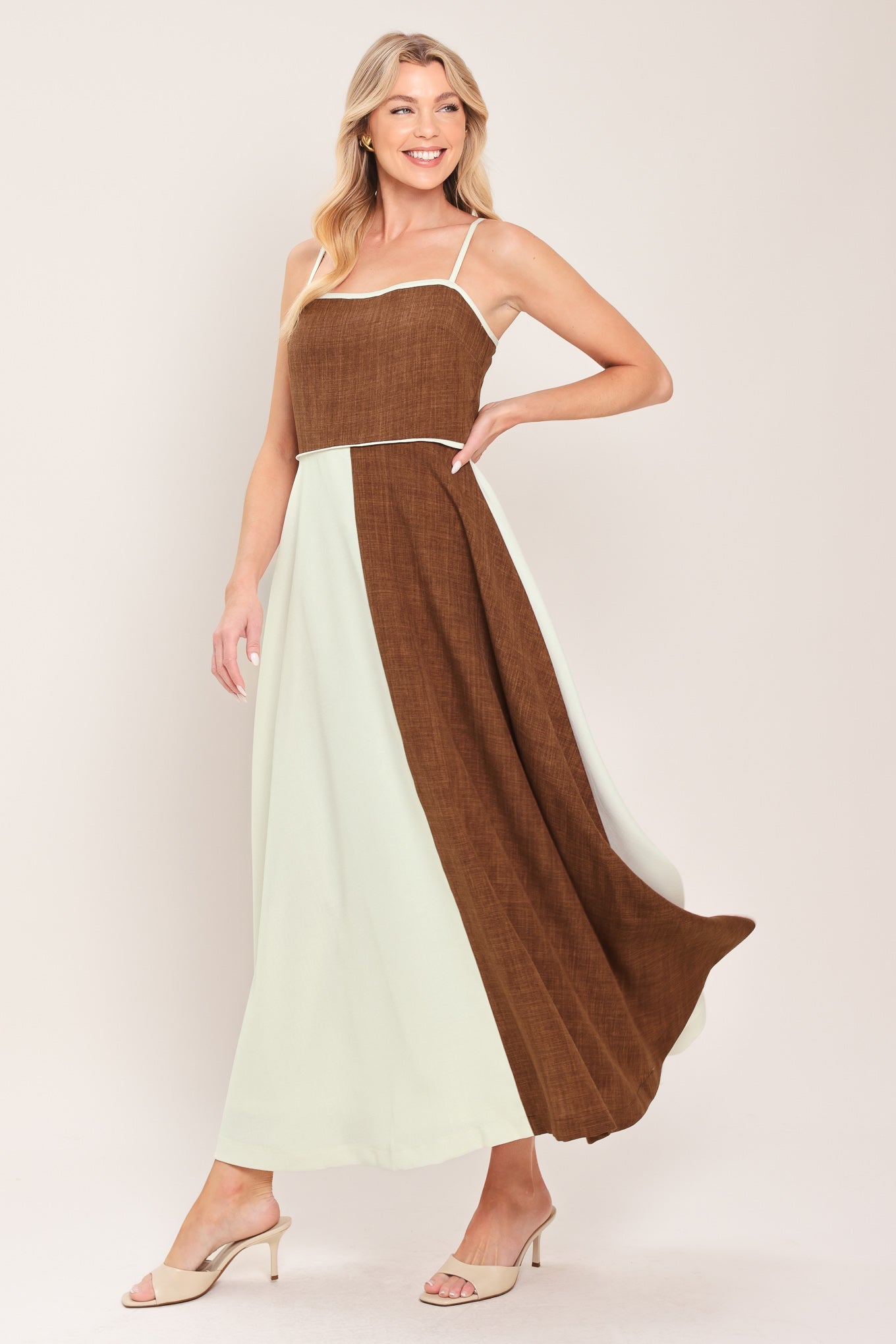 SIENNA FORM WOVEN MIDI DRESS by Flying Tomato at Shirley Shoppe