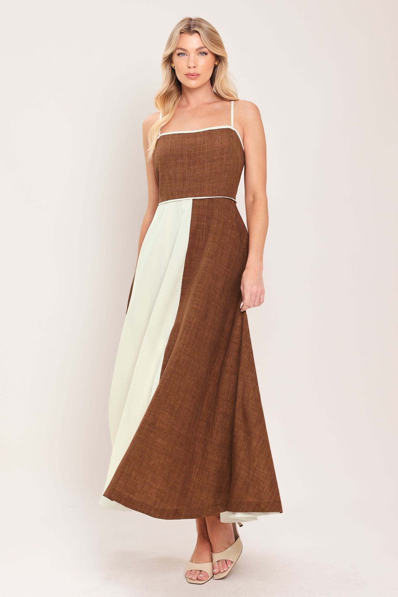 SIENNA FORM WOVEN MIDI DRESS by Flying Tomato at Shirley Shoppe