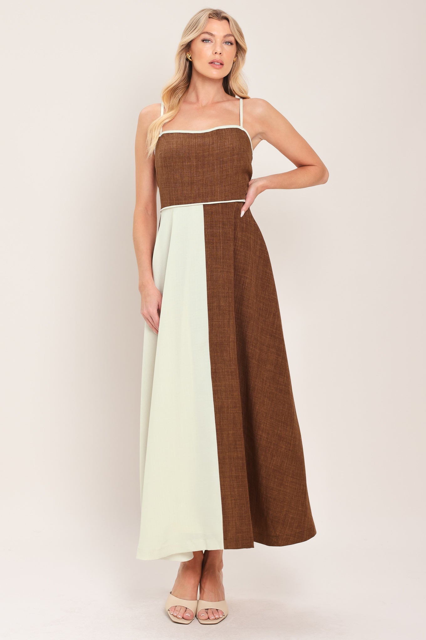 SIENNA FORM WOVEN MIDI DRESS by Flying Tomato at Shirley Shoppe