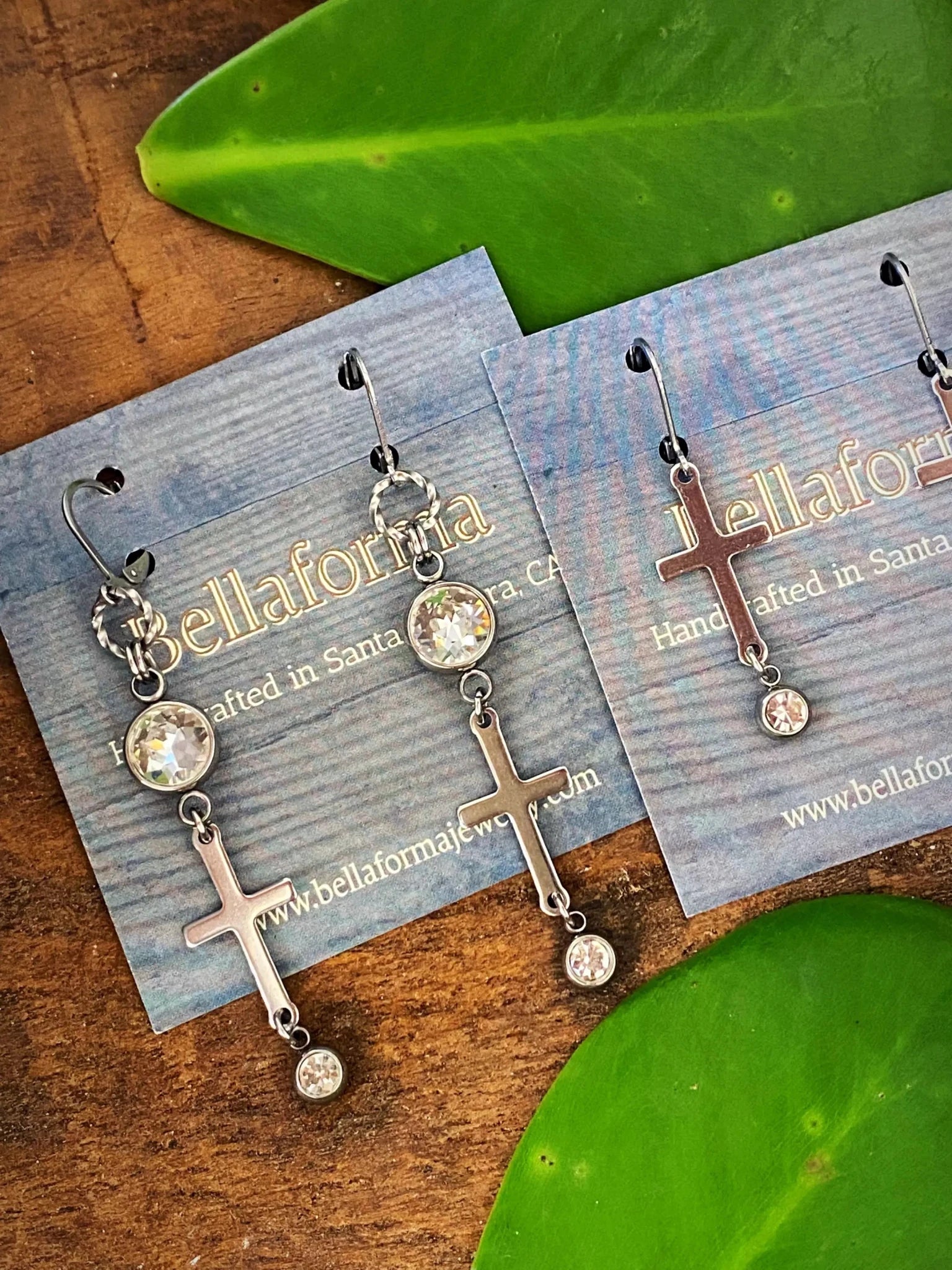 SILVER CROSS EARRINGS by Bellaforma Jewelry at Shirley Shoppe