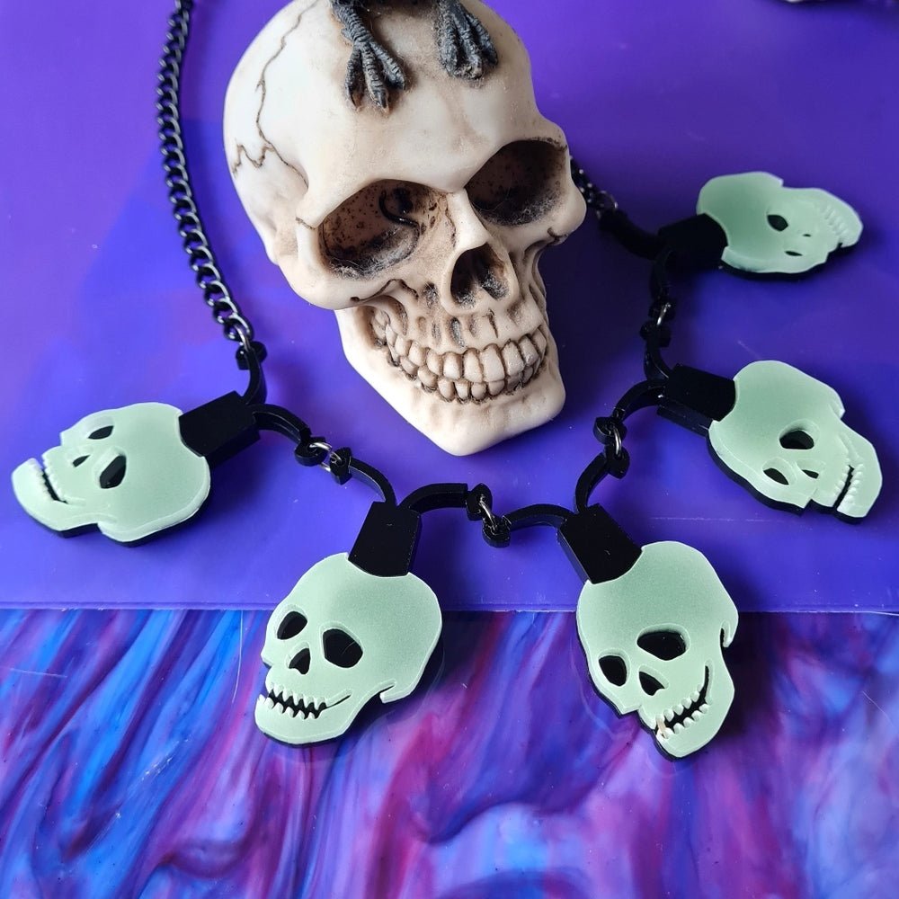 Skeleton String Lights Necklace by Cherryloco Jewellery by Quirks! at Shirley Shoppe