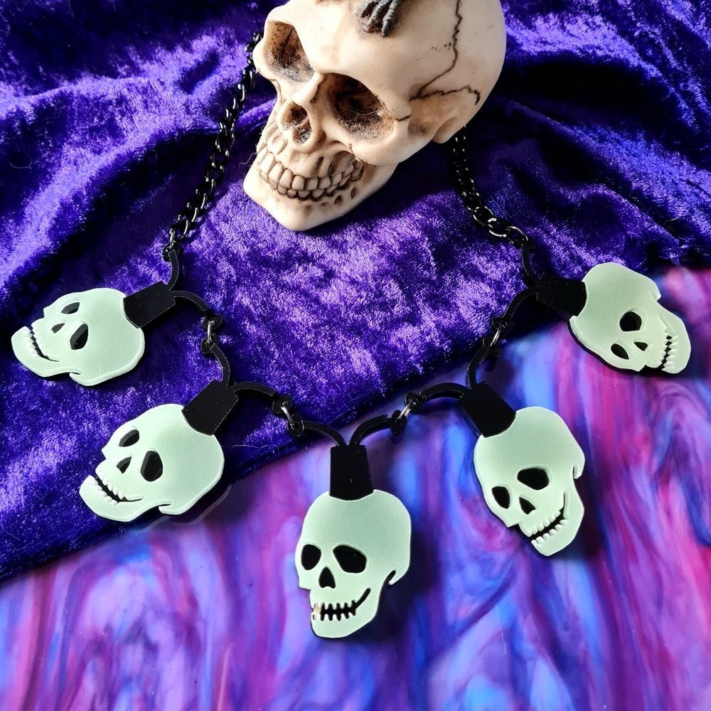 Skeleton String Lights Necklace by Cherryloco Jewellery by Quirks! at Shirley Shoppe