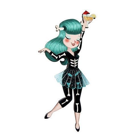 Skeleton Woman Brooch by Laliblue by Quirks! at Shirley Shoppe