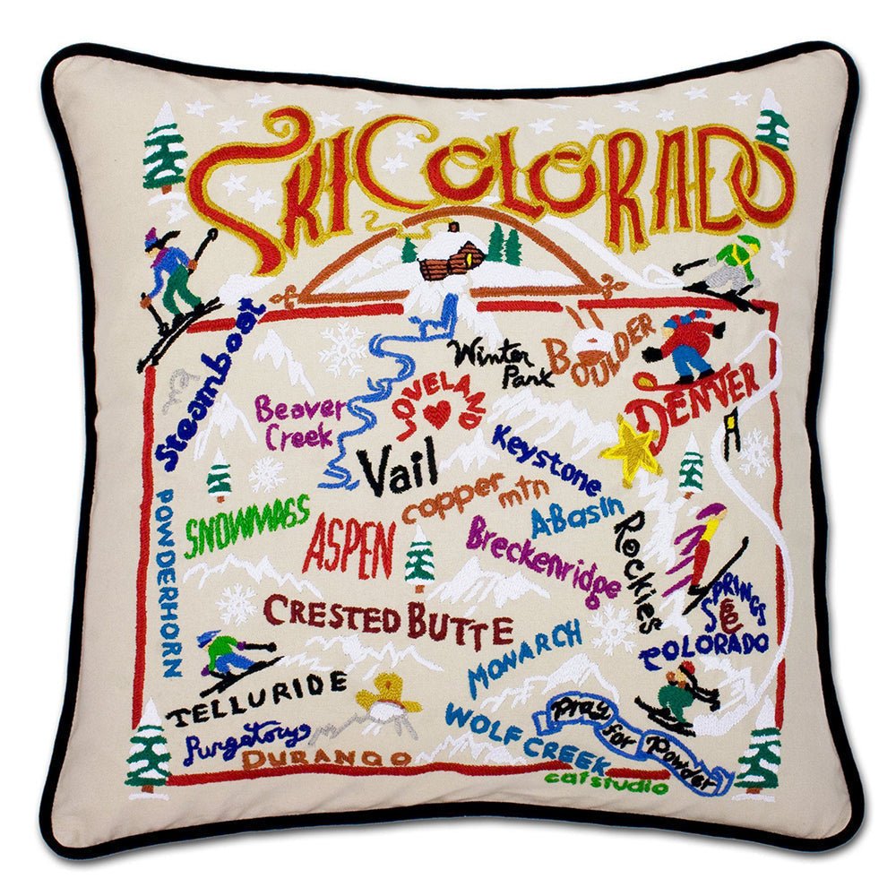 Ski Colorado Hand - Embroidered Pillow by Quirks! at Shirley Shoppe