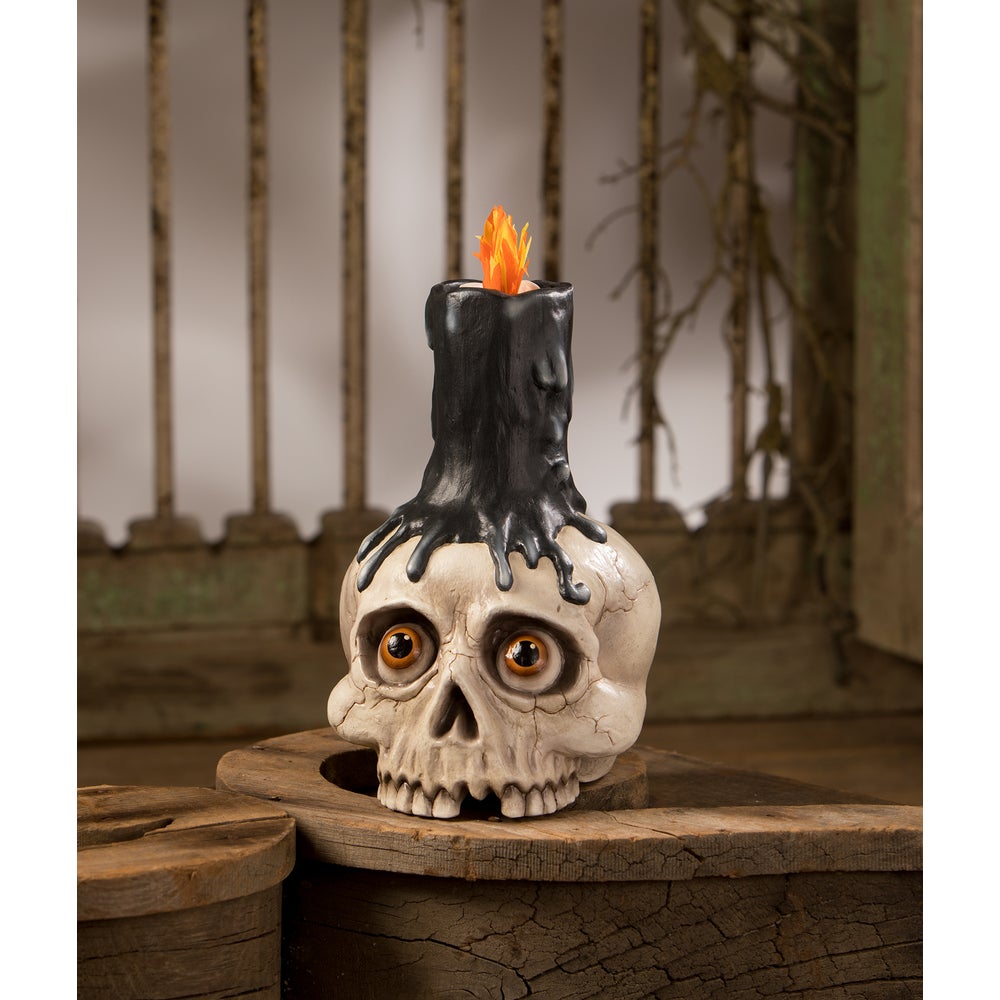Skull Candle Holder by Bethany Lowe Designs by Quirks! at Shirley Shoppe