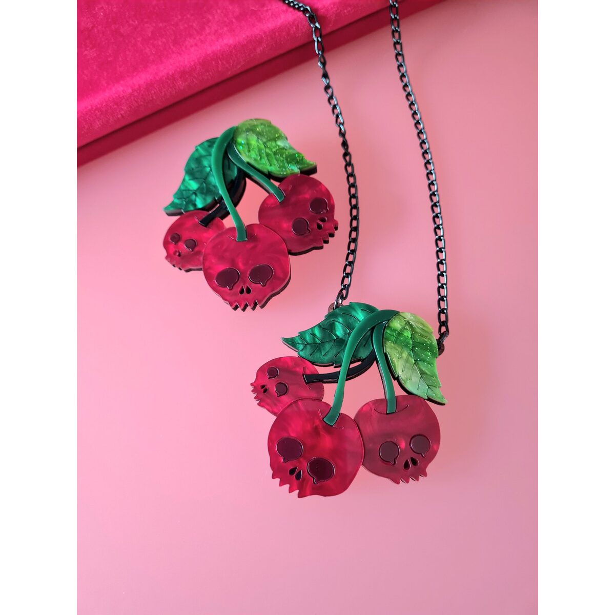 Skull Cherry Brooch by Cherryloco by Quirks! at Shirley Shoppe