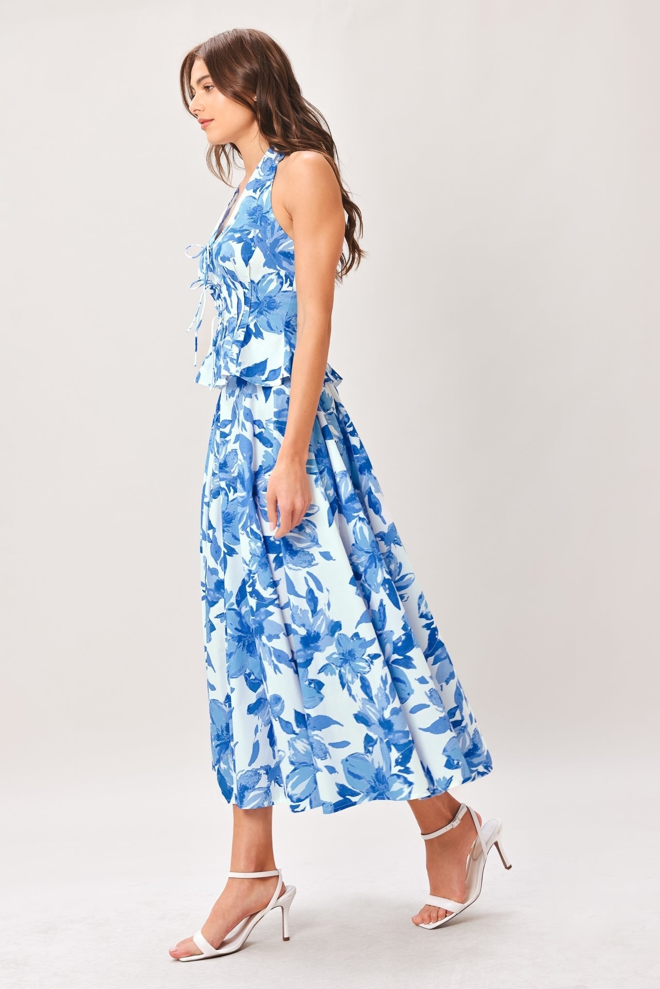 SKY BLOSSOM WOVEN FULL CIRCLE SKIRT by Flying Tomato at Shirley Shoppe