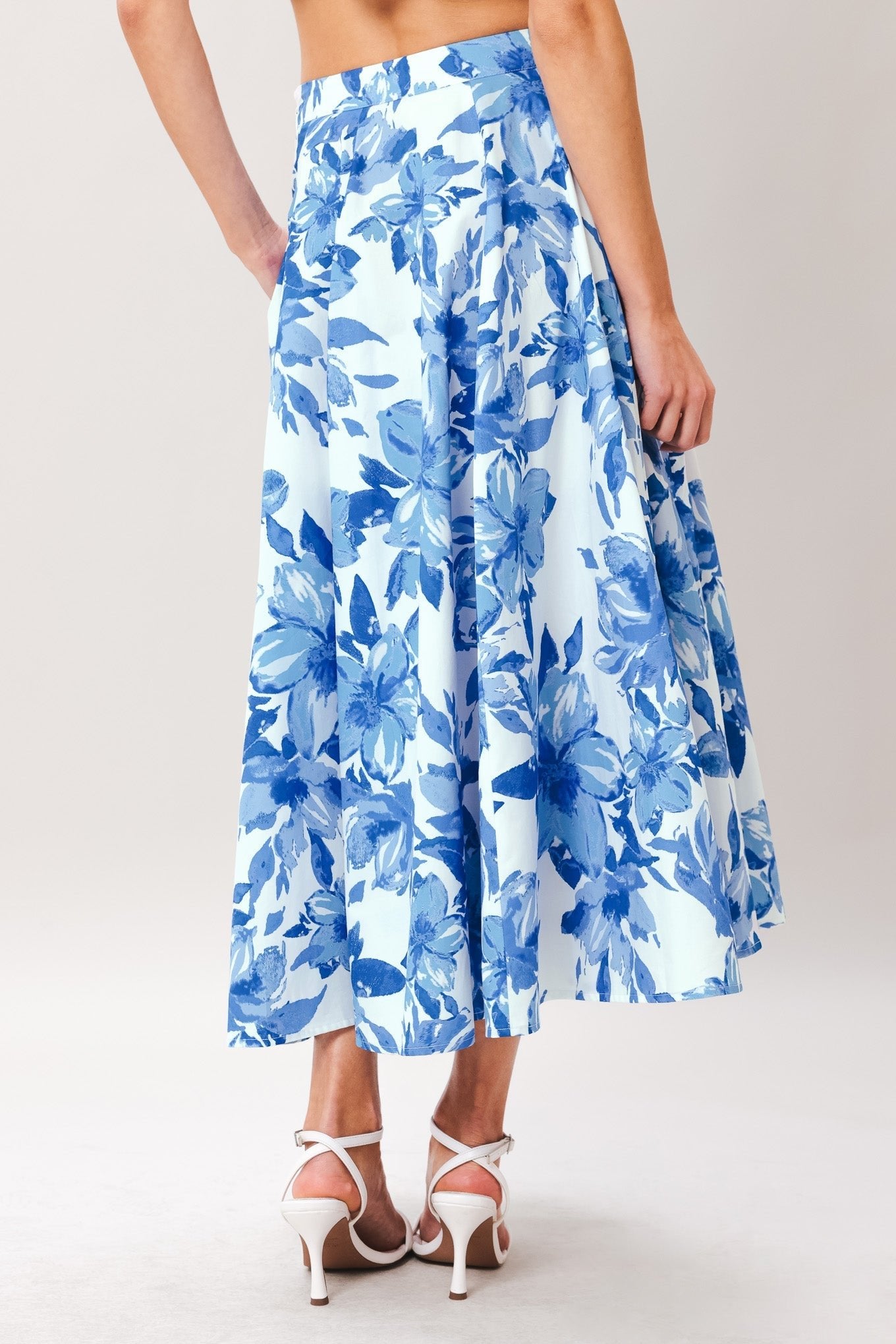 SKY BLOSSOM WOVEN FULL CIRCLE SKIRT by Flying Tomato at Shirley Shoppe
