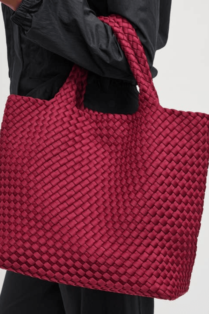 Sky's the Limit Medium Woven Neoprene Tote by Sol and Selene at Shirley Shoppe
