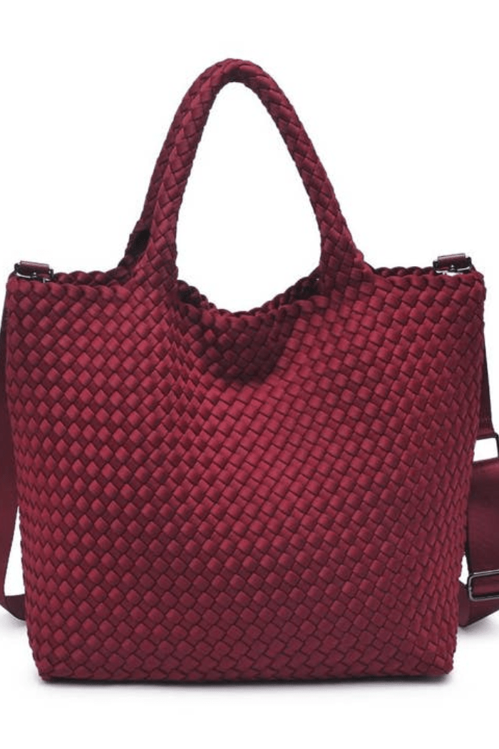 Sky's the Limit Medium Woven Neoprene Tote by Sol and Selene at Shirley Shoppe