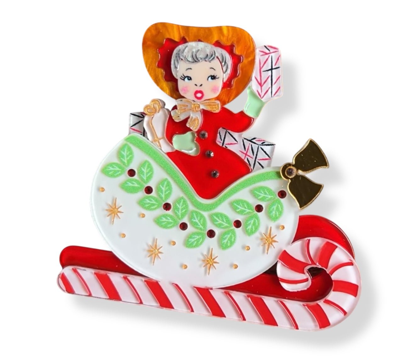 Sleigh All Day Brooch by 50's Vintage Dame x Lipstick & Chrome by Quirks! at Shirley Shoppe