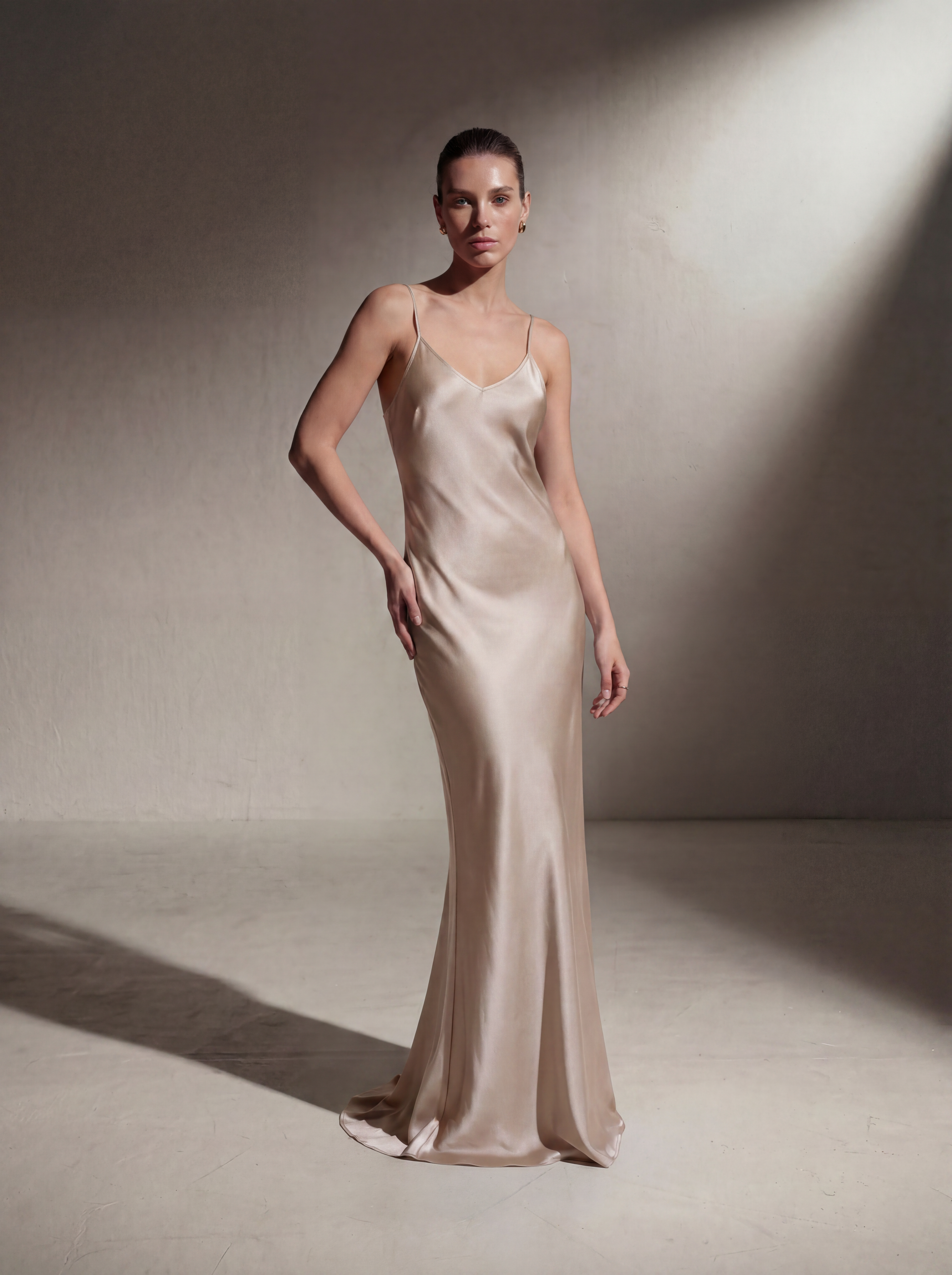 Silk Bias Slip - Champagne