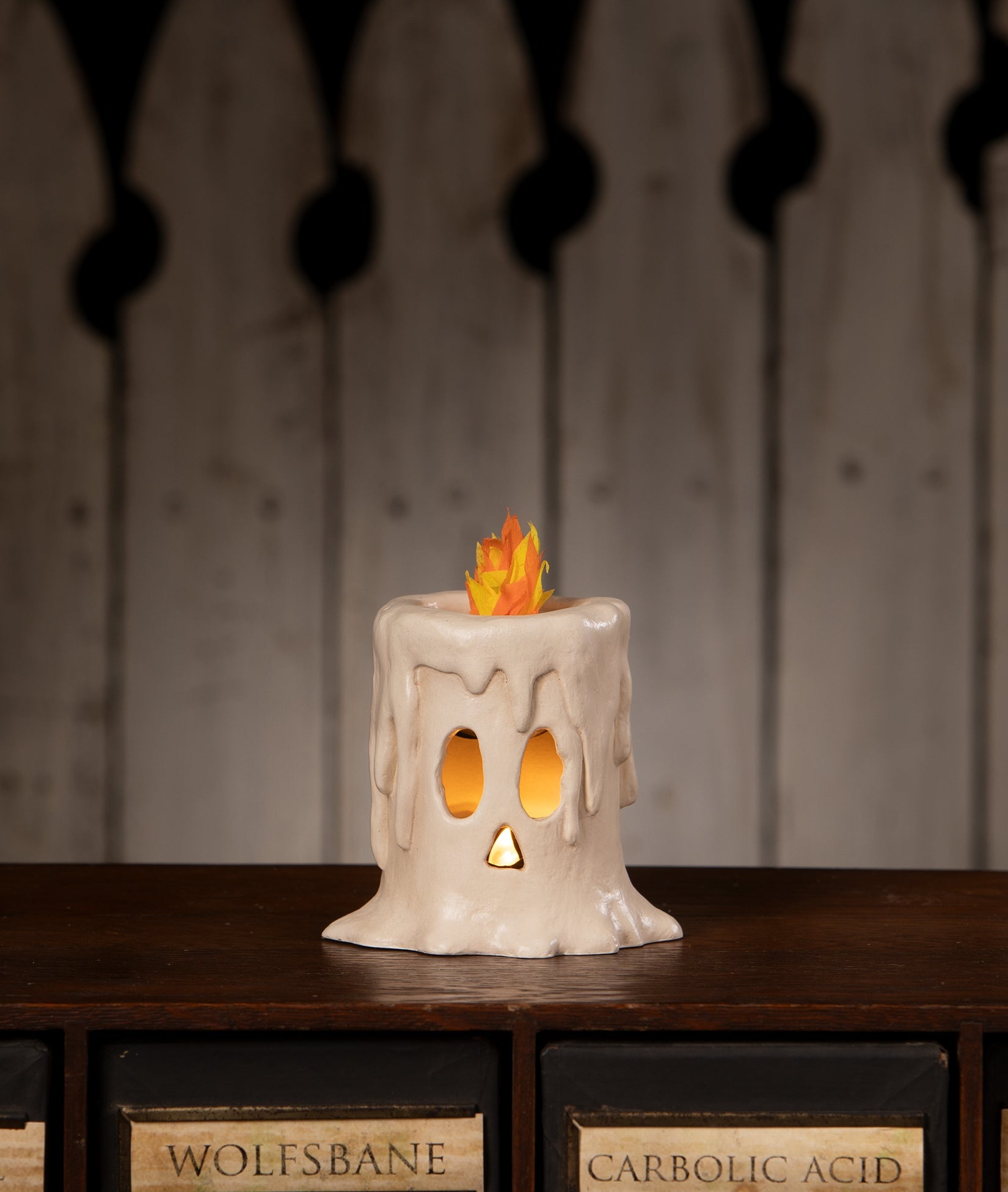 Small Flam'in Candle Luminary | Halloween Decor | Bethany Lowe by Quirks! at Shirley Shoppe