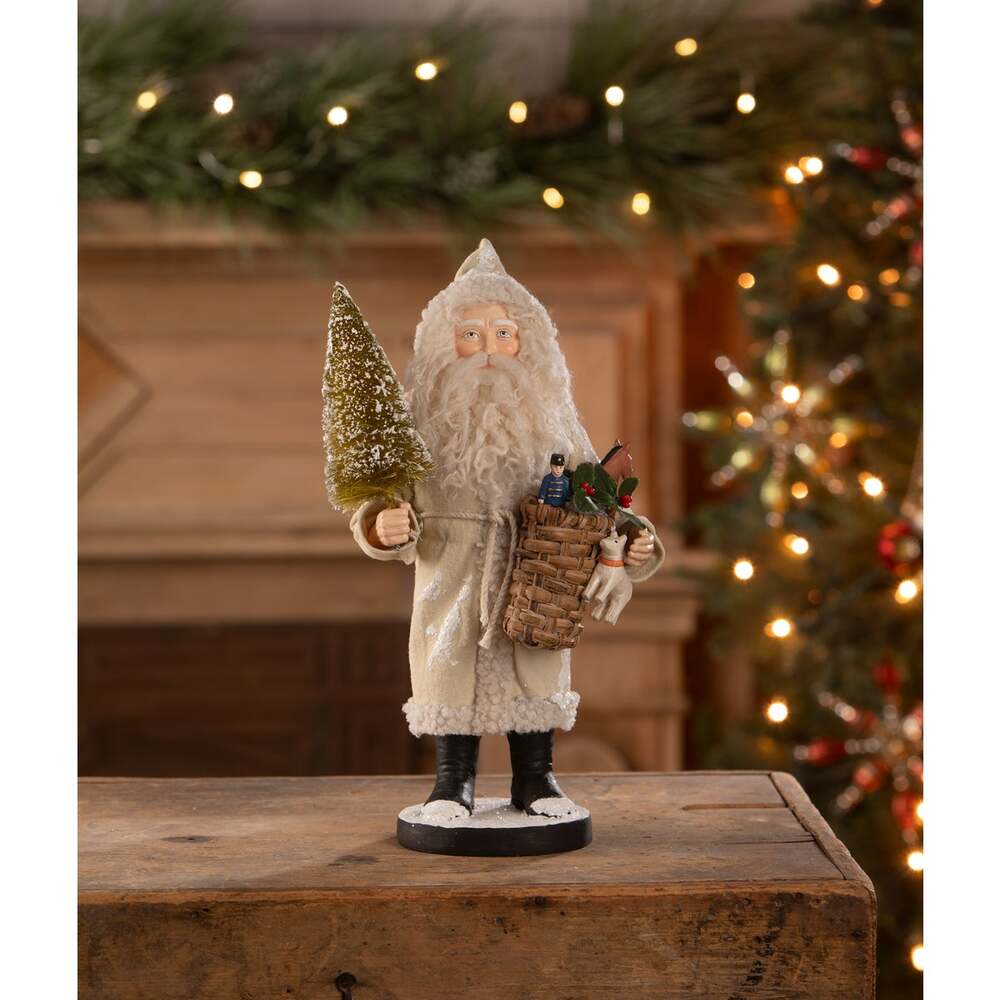Small Santa with Toy Basket by Bethany Lowe Designs by Quirks! at Shirley Shoppe
