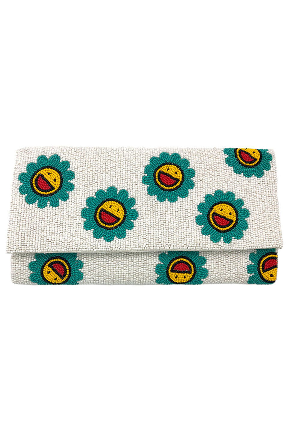 Smile Face Glass Beads Clutch