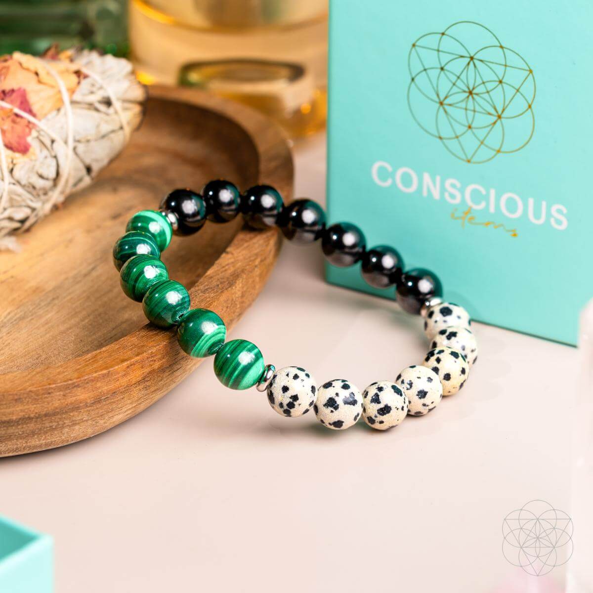Soul Reset: Dalmatian Jasper Bracelet of Healing by Conscious Items at Shirley Shoppe