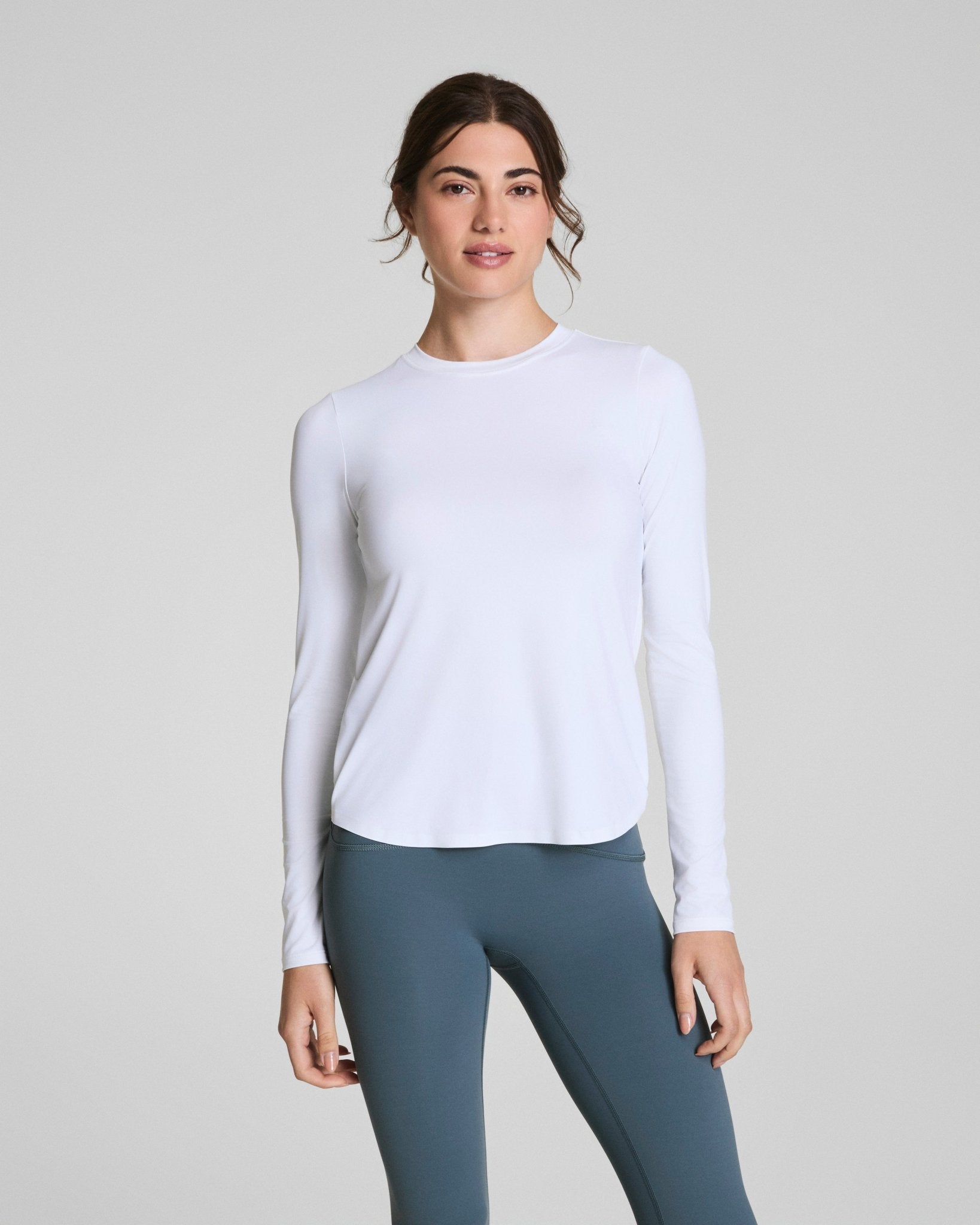 SPANX® Activate Long Sleeve Top | Vivid White by Spanx at Shirley Shoppe