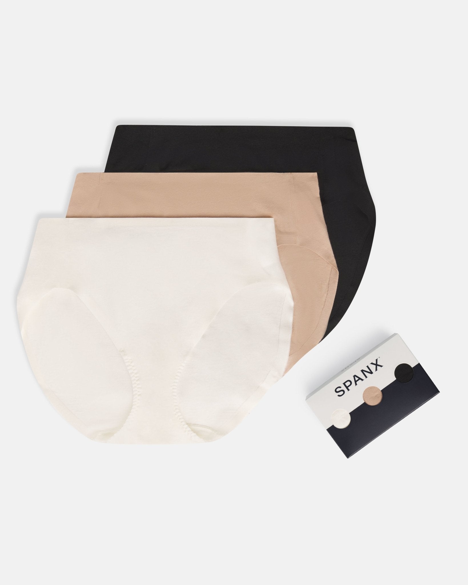 SPANXsmooth™ Fit - To - You Supima® Cotton Brief 3 - Pack | Powder/Toasted Oatmeal/Very Black by Spanx at Shirley Shoppe