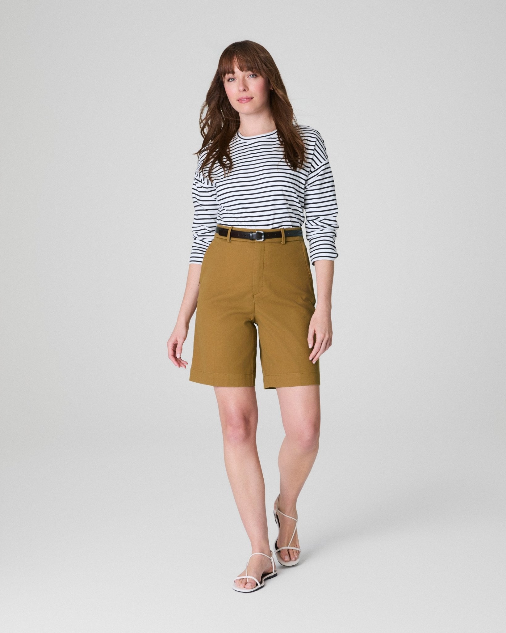 SPANXsupersmooth™ Stretch Twill Short, 9" | Flax by Spanx at Shirley Shoppe