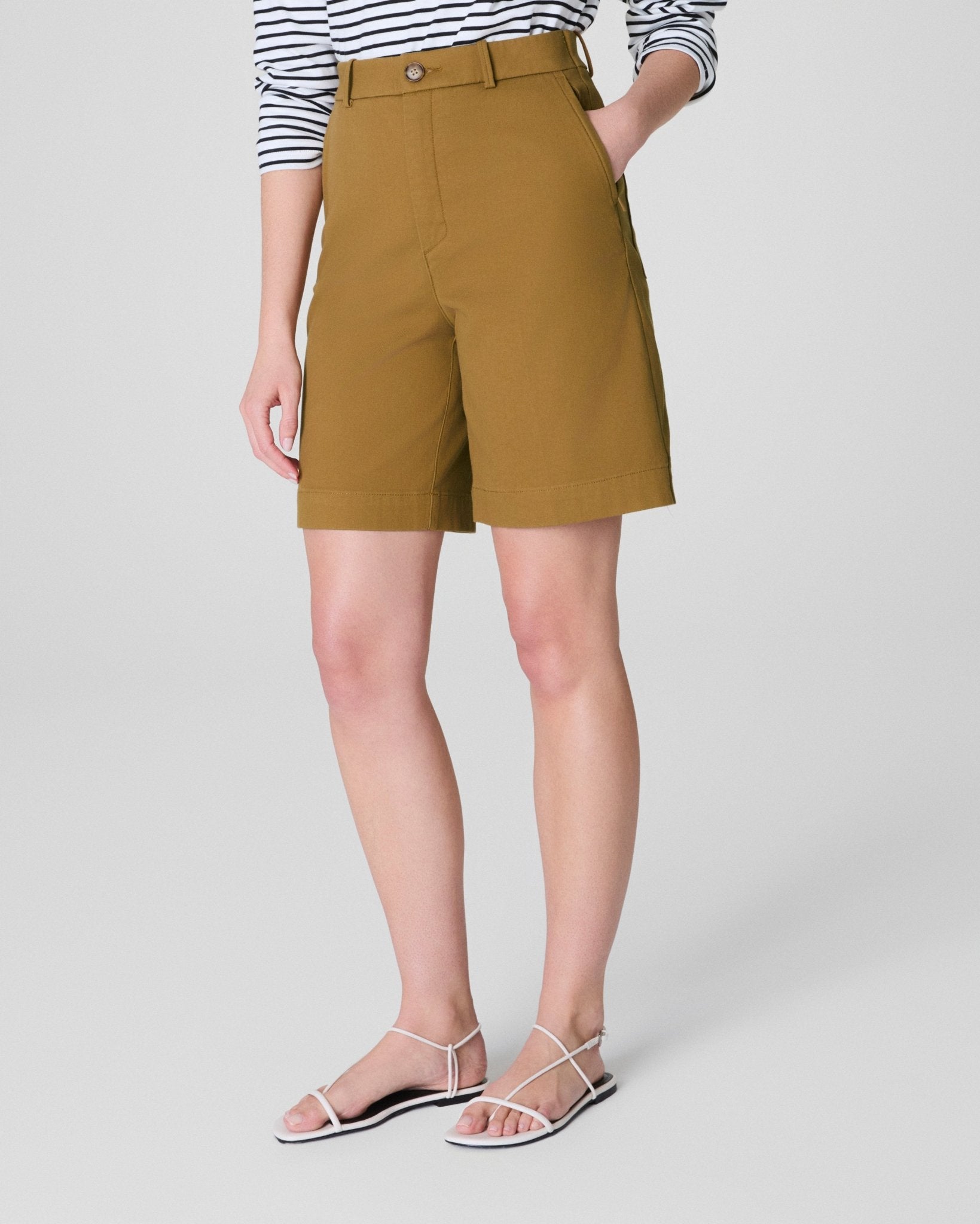 SPANXsupersmooth™ Stretch Twill Short, 9" | Flax by Spanx at Shirley Shoppe
