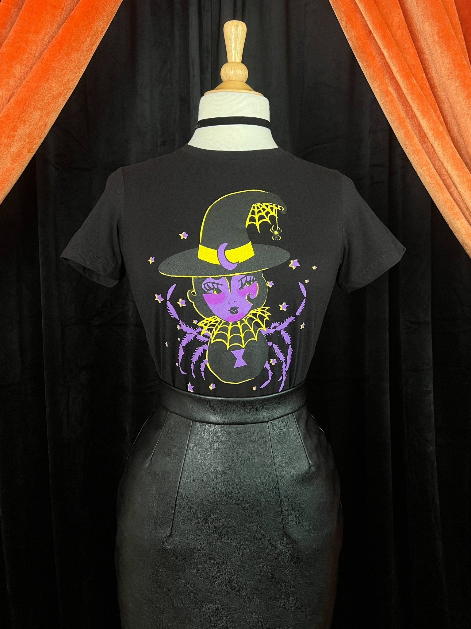 Spider Baby Fitted Graphic Tee in Black XL by Mischief Made by Quirks! at Shirley Shoppe