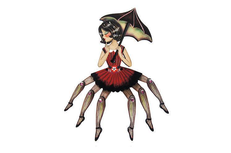 Spider Woman Halloween Brooch by Laliblue by Quirks! at Shirley Shoppe