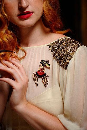 Spider Woman Halloween Brooch by Laliblue by Quirks! at Shirley Shoppe